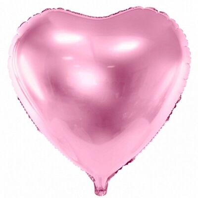 Rosa metallischer Herzballon 61 cm