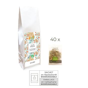 Tisane bio Pause Détente - 40 sachets enveloppés compostables 2