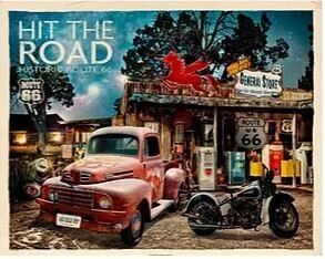 Targa in metallo Historic Route 66 - Mettiti in viaggio