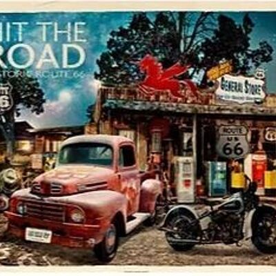 Plaque en tôle Historic Route 66 - Prenez la route