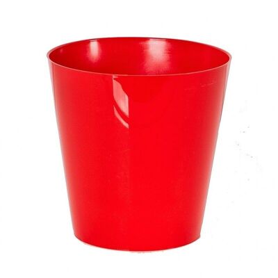 Plastic pot cover "Simple" red color Ø21cm H21cm