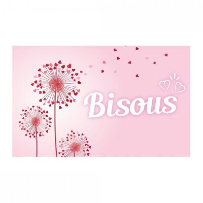 Message card with "KISSES" envelope