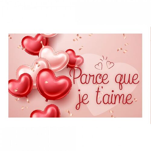 Carte message avec enveloppe " PARCE QUE JE T'AIME "