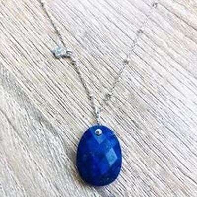 Alma Silver Necklace - Blue Lapis Lazuli
