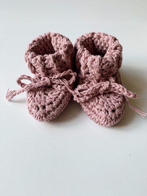 Organic cotton booties chpink