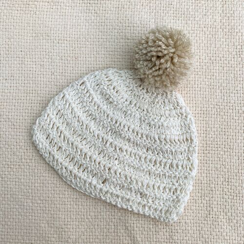 Organic cotton bobble hat crm