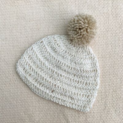 Organic cotton bobble hat crm