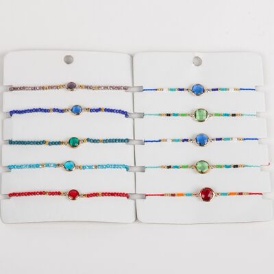 Glass cabochon bracelets x10