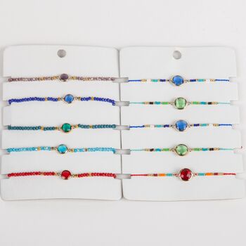 Bracelets cabochon verre x10