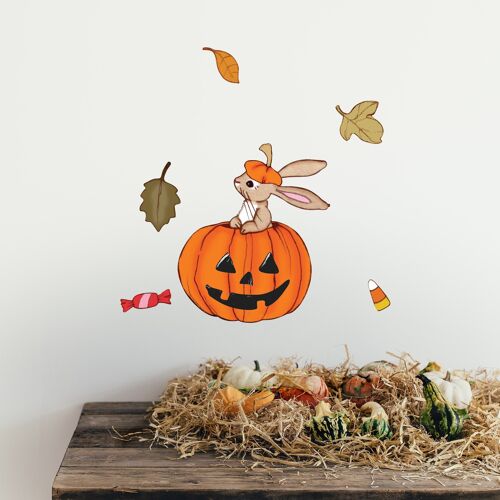 Boo's Halloween Wall Stickers - Opt.2 Boo pumpkin and pumpkins pair