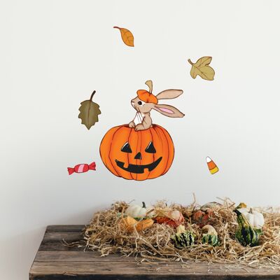 Boo's Halloween Wandsticker - Opt.2 Boo Kürbis und Kürbisse Paar