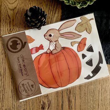 Stickers Muraux Boo's Halloween - Opt.2 Boo citrouille et paire de citrouilles 2