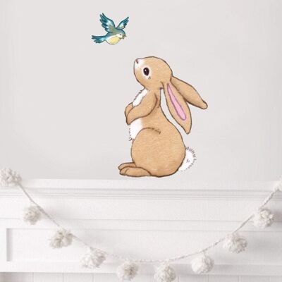 Boo und der blaue Vogel Hase Wandsticker