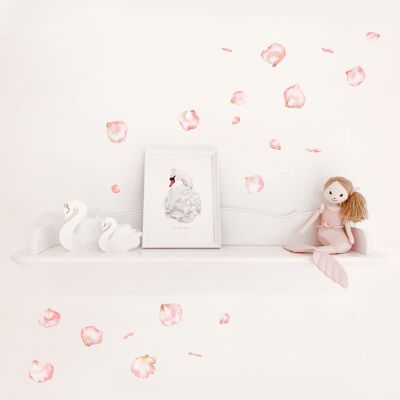 Watercolour Flower Petals Wall Stickers