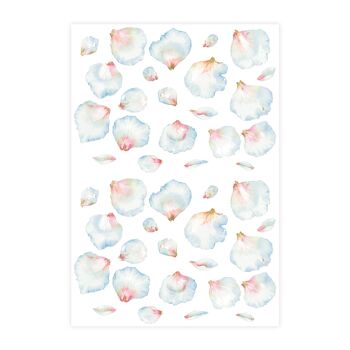 Stickers muraux pétales de fleurs à l'aquarelle 4