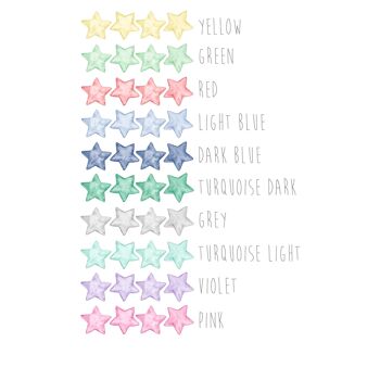 Stickers muraux aquarelle étoiles, multicolore 2