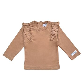 Chemise à volants pour bébé | Taupe Nova | Mai Mai | Vêtements de bébé 1