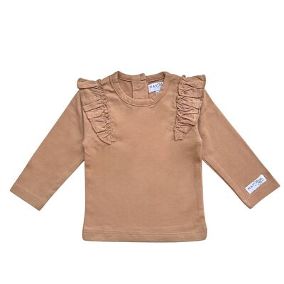 Baby ruffle shirt | Taupe Nova | May Mays | Babykleding