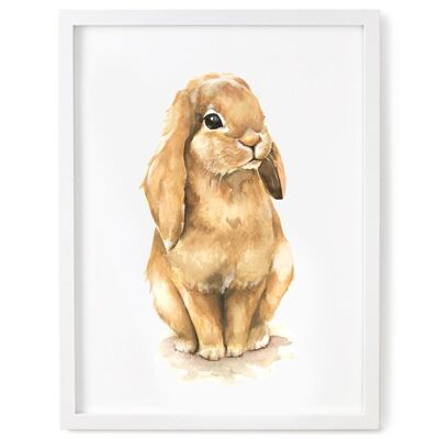 Impression de lapin marron - 8 x 10 pouces [Ajouter 3,00 £]