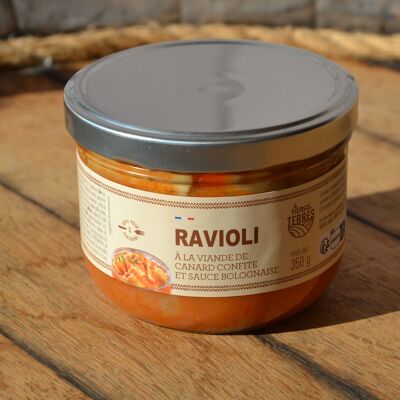 Ravioli con carne d'anatra confit e ragù alla bolognese, vaso da 350g