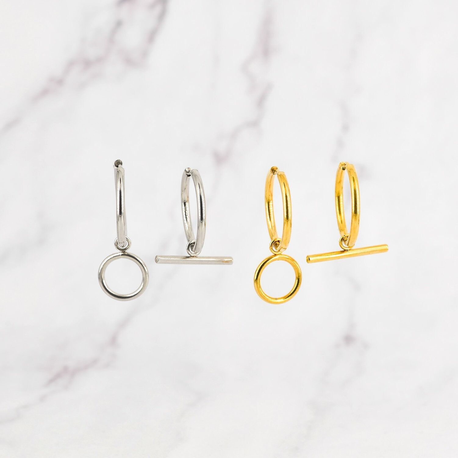 Orecchini a cerchio Slash zero