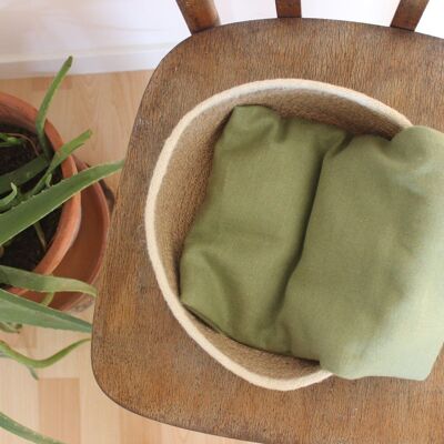 Medium dry flaxseed hot water bottle - Olive green flax