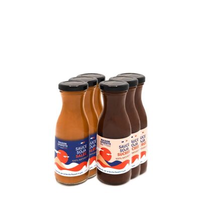Pack implantación 150ml (6x12) - Salsa de soja dulce y salada 🇫🇷 y ecológica