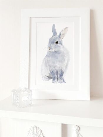 Impression de lapin - 5 x 7 pouces 2