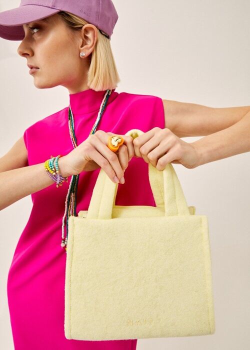 DARCY YELLOW TERRYCLOTH BAG W/ STRAP
