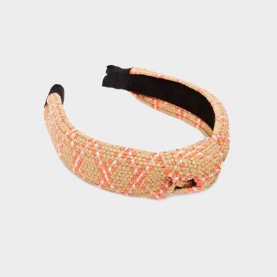 WILLY KNOT HEADBAND IN KHAKI AND ORANGE