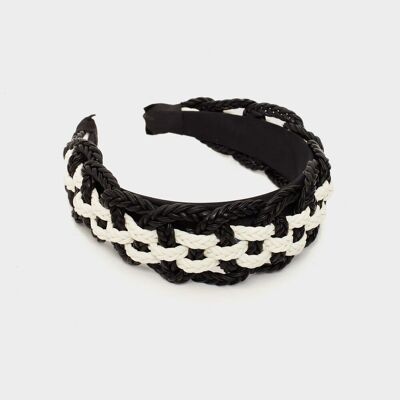 DODI BRAIDED HEADBAND BLACK AND WHITE