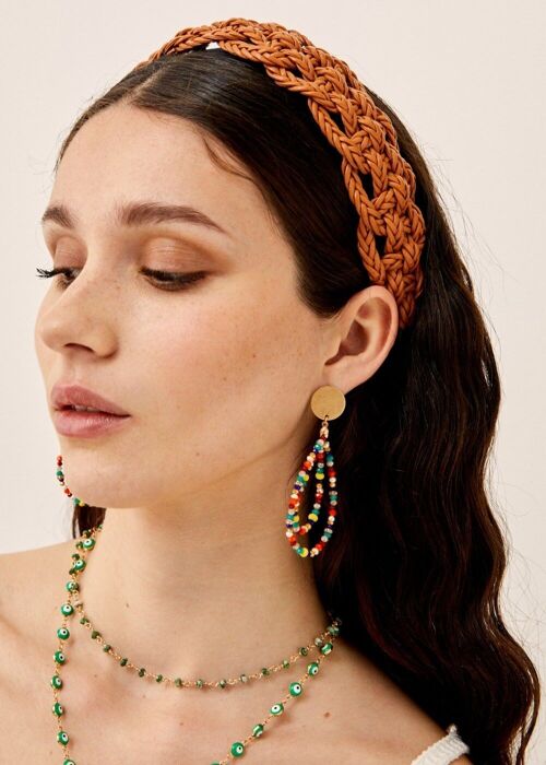 DODI BRAIDED HEADBAND BROWN