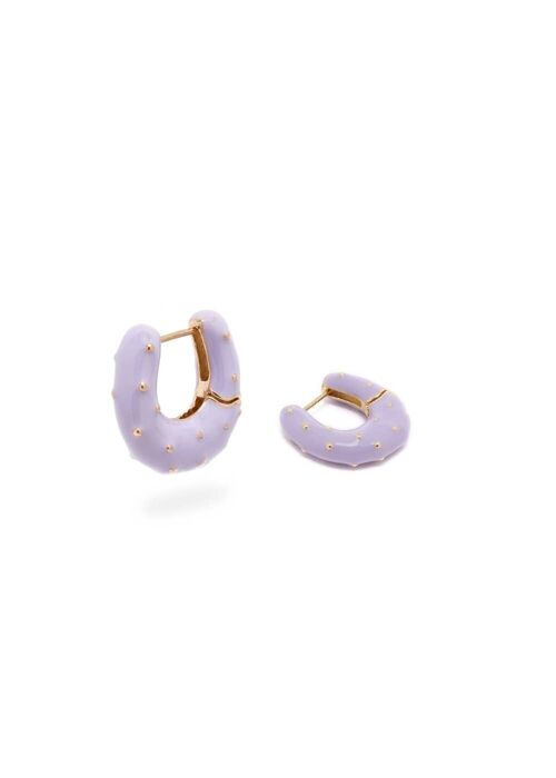 VIVIAN LILAC ENAMEL EARRINGS GOLD 14KT PLATED