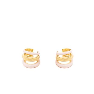 BOUCLES D'OREILLES VALI ROSE PLAQUÉ OR 14KT