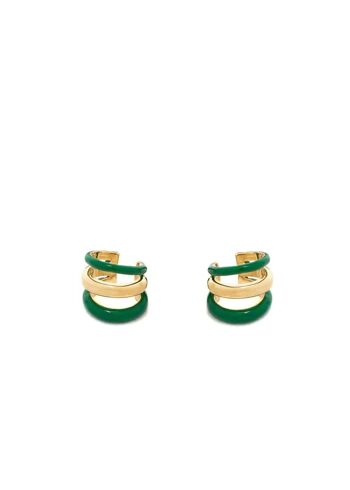 BOUCLES D'OREILLES VALI VERT PLAQUÉ OR 14KT 1