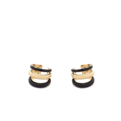 BOUCLES D'OREILLES VALI NOIR PLAQUÉ OR 14KT