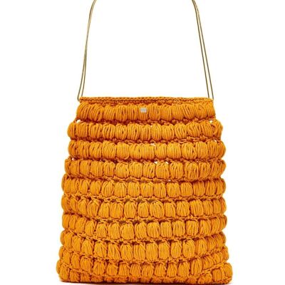 VALERY BAG IN CROCHET METAL HANDLE MUSTARD