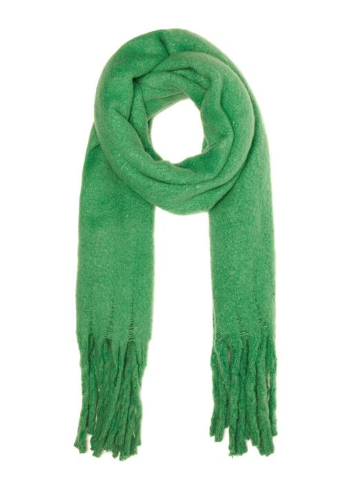 TONIA GREEN OVERSIZE KNITTED SCARF