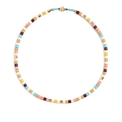 TOBI NECKLACE WITH BLUE COLORED BEADS