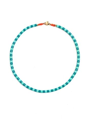 COLLIER TOBI AVEC PERLES BLEUES ET BLEUES 1