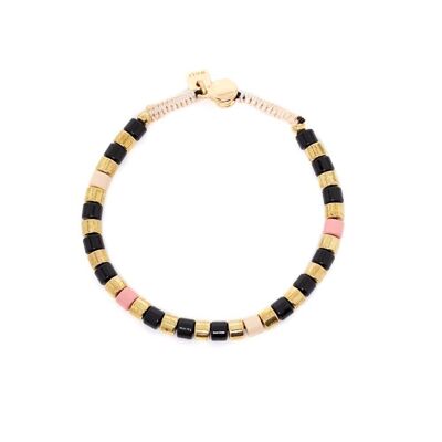 TOBI BRACELET WITH BLACK AND GOLD BEADS