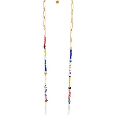 SARA LONG NECKLACE WITH WHITE BEADS