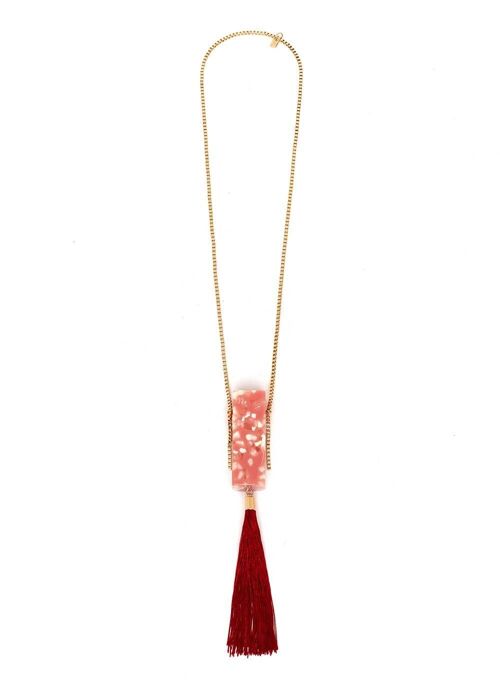 PETRA NECKLACE WITH CORAL MICRO BAG