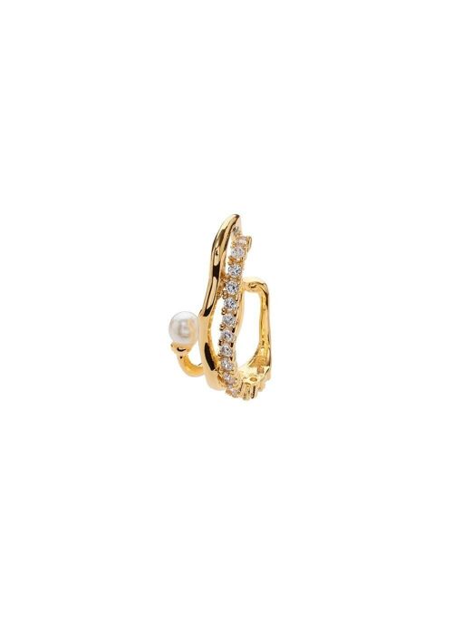 PEARL & ZIRCONS EARCUFF 18K GOLD PLATED