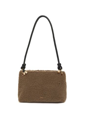 SAC PORTÉ ÉPAULE OLYMPE TEDDY TAUPE 1