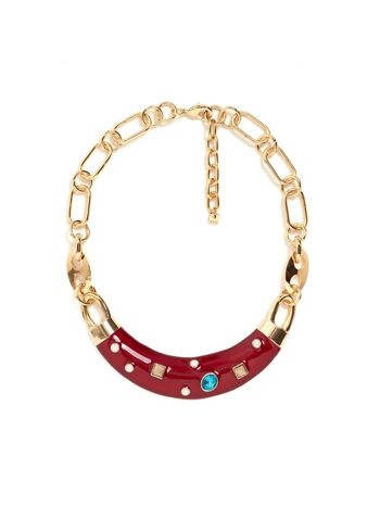 COLLIER COL ROND OLGA ROSSA AVEC PIERRES DE COULEUR 1