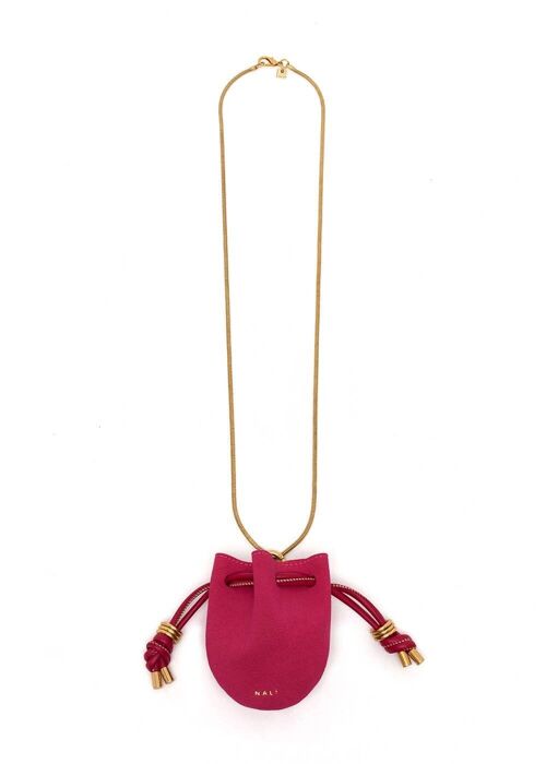 NIKOL NECKLACE WITH FUCHSIA MICRO BAG