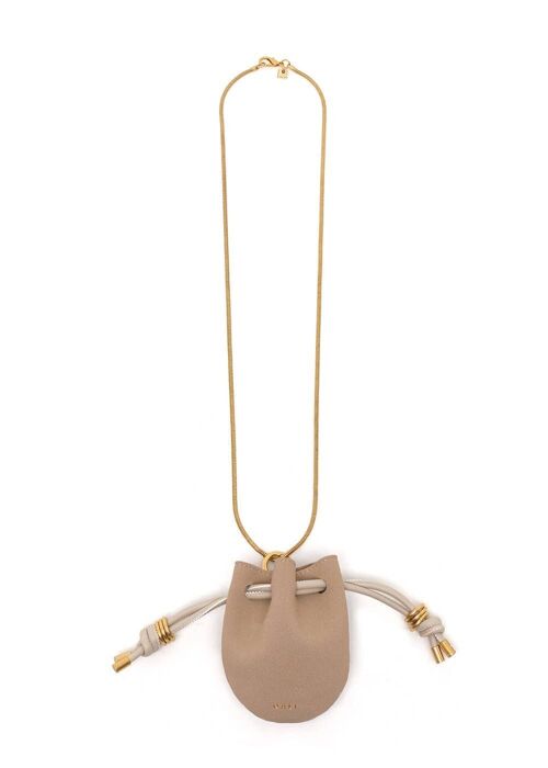 NIKOL NECKLACE WITH BEIGE MICRO BAG