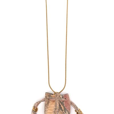 NATALY NECKLACE WITH BROWN PYTHON MICRO BAG