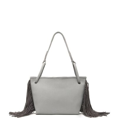 LUCY SHOULDER BAG WITH GREY FRINGES